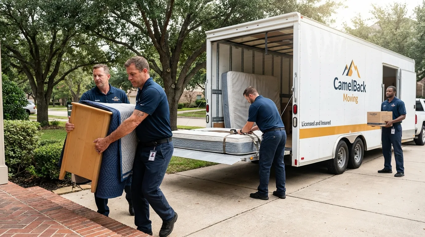 Crew loading residential truck for cross-state move from Berlin, MA